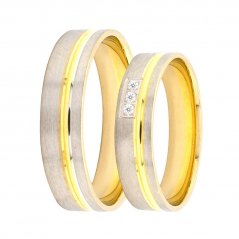 Zlaté snubní prsteny D1444-WYW-CZ