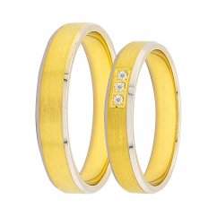 Zlaté snubní prsteny F1423-WYW-CZ