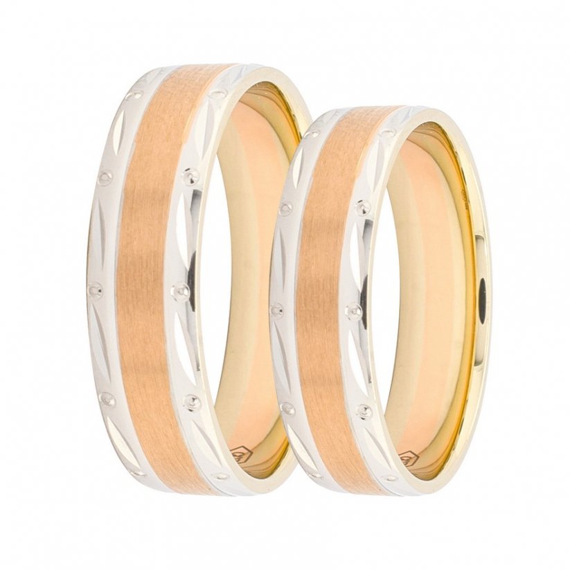 Zlaté snubní prsteny B1298-WRW