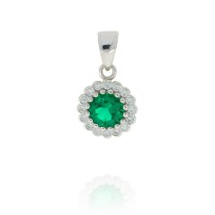 Elegantní přívěsek z bílého zlata se zeleným zirkonem PY209 Elegantní přívěsek z bílého zlata se zeleným zirkonem PY209