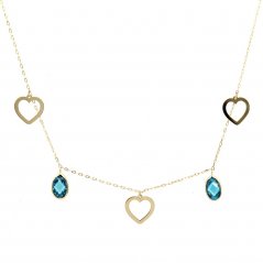 Zlatý náhrdelník tři srdce