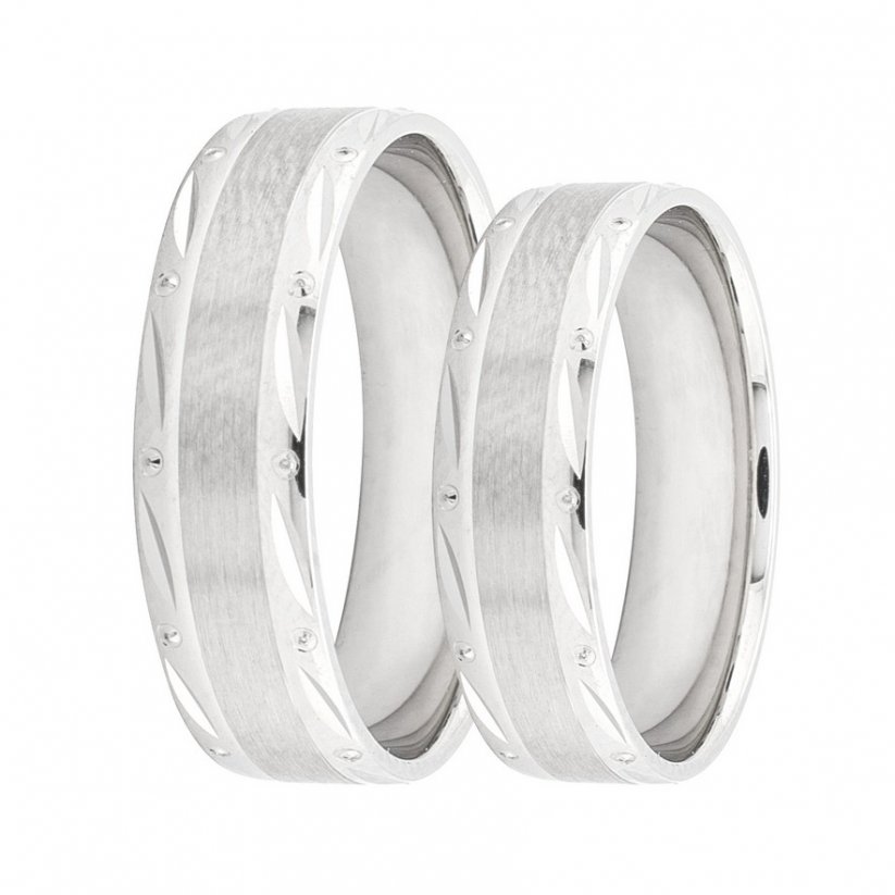 Stříbrné snubní prsteny AG-B1298-W