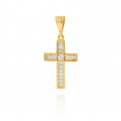 Zlatý křížek zdobený zirkony