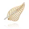 Zlatá dvoubarevná brož ve tvaru lístečku BR017