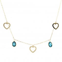 Zlatý náhrdelník tři srdce
