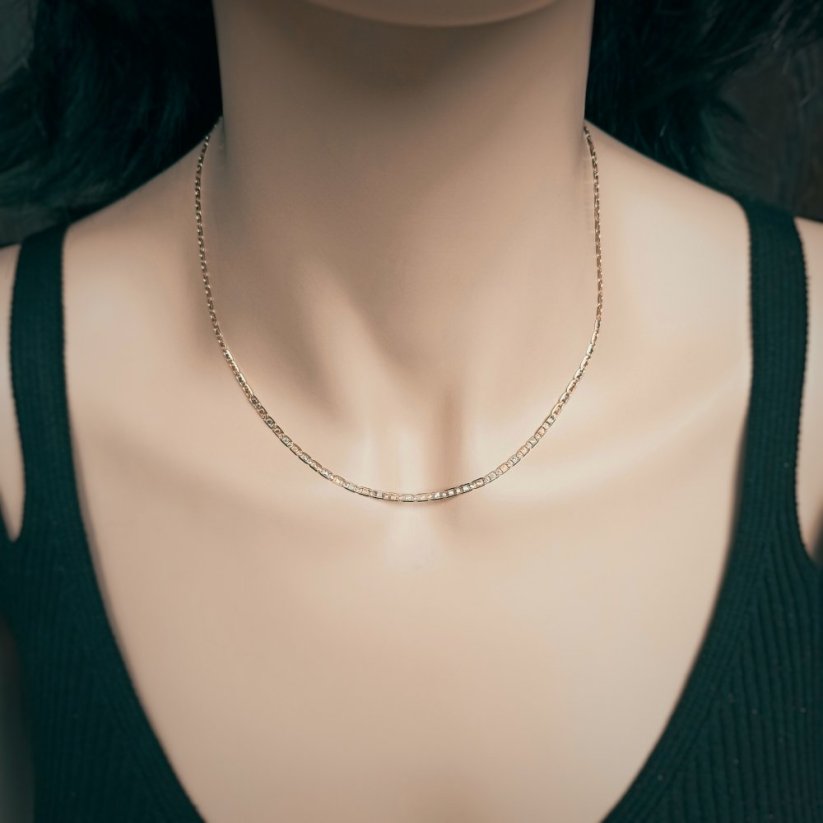Zlatý řetízek Žiletka zdobená - Varianty řetízků: 45 cm (2)