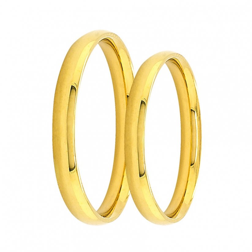 Zlaté snubní prsteny F3-3mm-Y