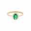 zlatý prsten se zeleným zirkonem