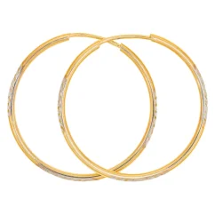 Dvoubarevné zlaté kruhy průměr 28 mm NK394