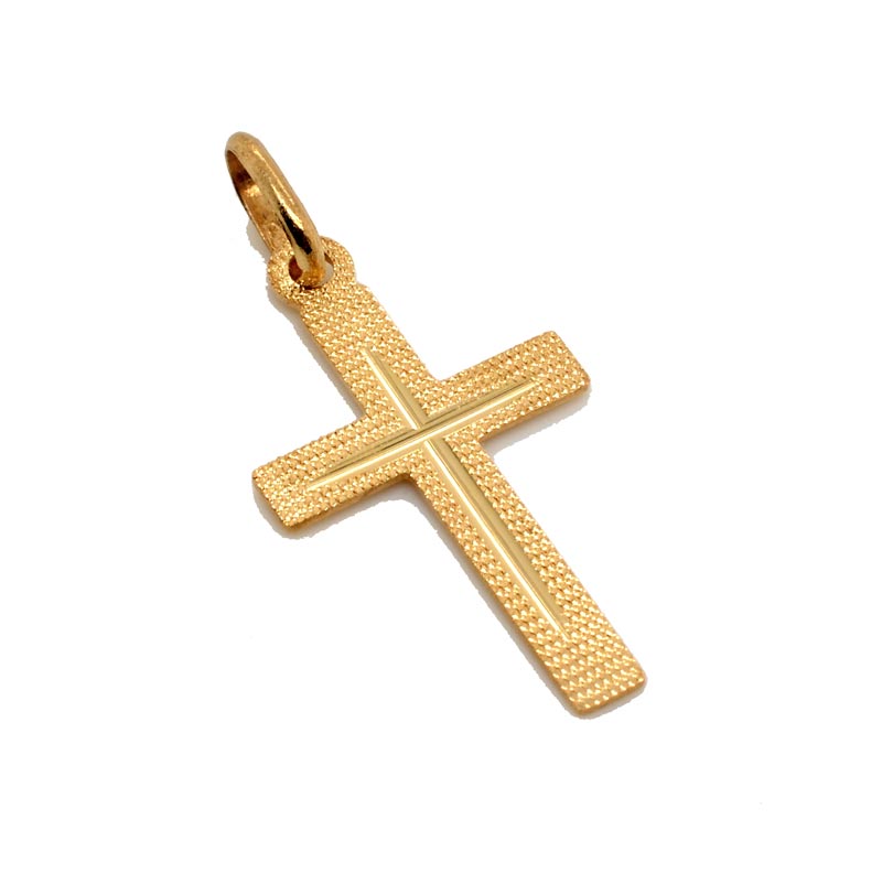 Zlatý křížek se zdobením
