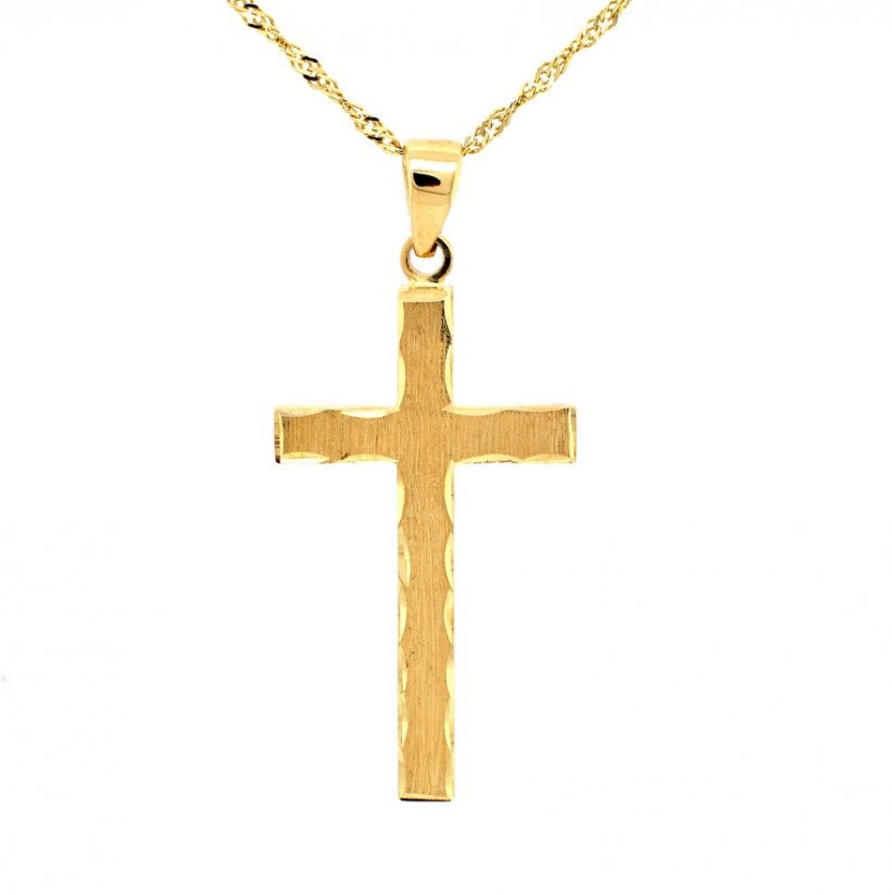 Zlatý matovaný křížek