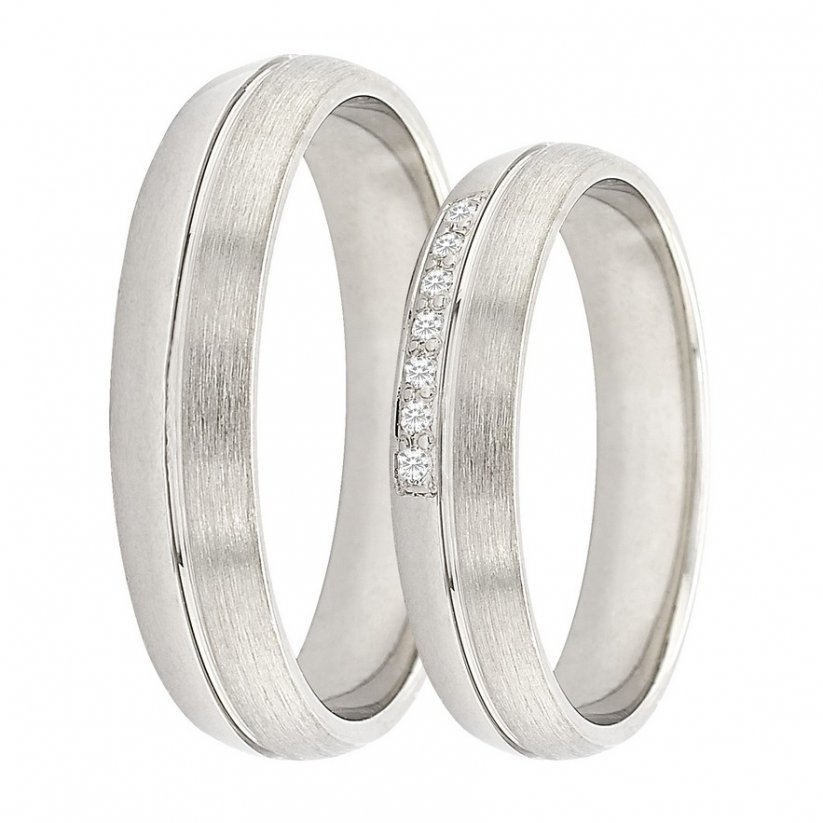 Stříbrné snubní prsteny AG-ELS2003-W-CZ