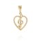 Zlatý houslový klíč v srdci PO335