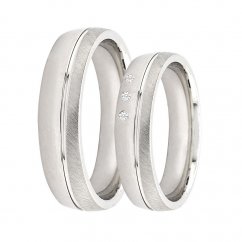Stříbrné snubní prsteny AG-ELS2005-W-CZ