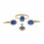 Dámský set zlatých šperků s modrými zirkony SET009