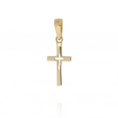 Malý vyřezávaný křížek ze zlata PK333