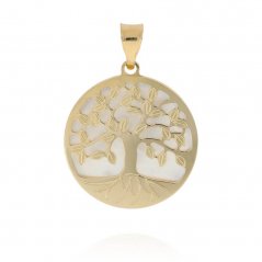 Přívěsek zlatý strom života s perletí PO321