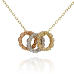 Originální zlatý náhrdelník s barevnými kroužky