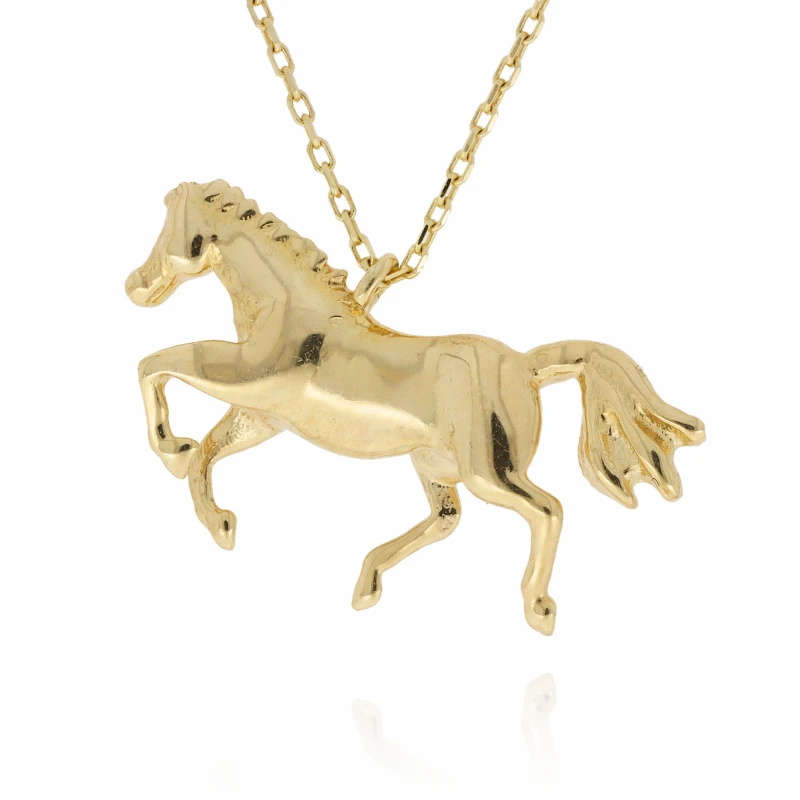 Zlatý náhrdelník s přívěskem koně NA140