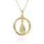 Zlatý náhrdelník s přívěskem ve tvaru kruhu s kapkou NA141