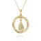 Zlatý náhrdelník s přívěskem ve tvaru kruhu s kapkou NA141