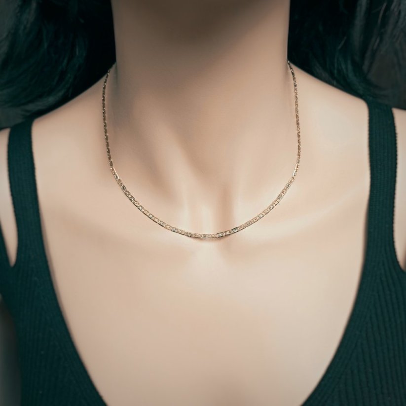 Zlatý řetízek Žiletka trojbarevná - Varianty řetízků: 55 cm