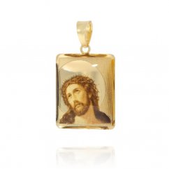 Zlatý přívěsek s barevným Ježíšem PM270