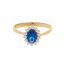 zlatý dámský prsten s modrým zirkonem