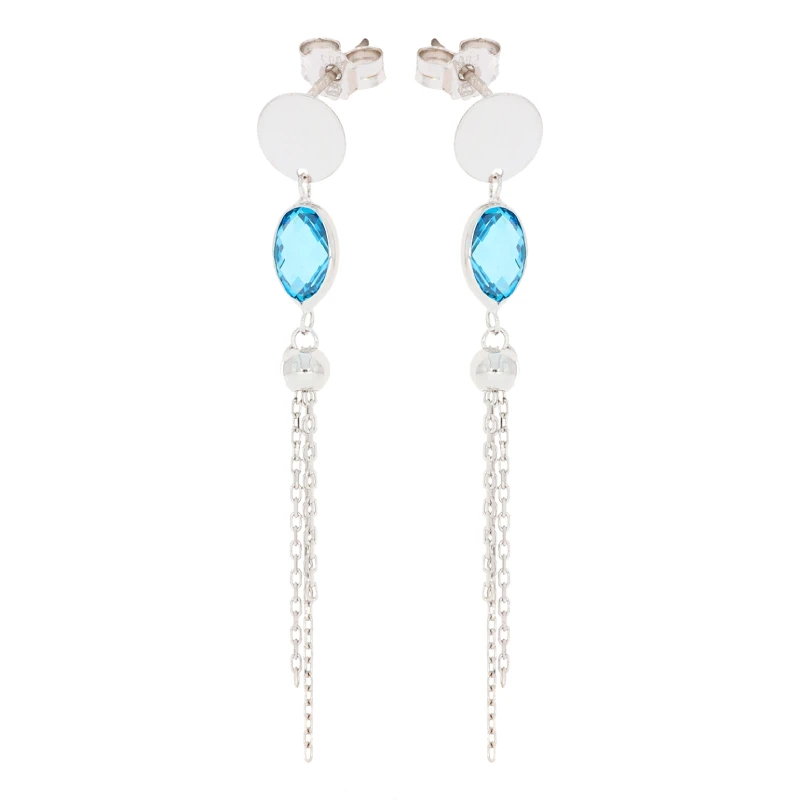 Luxusní zlaté puzetové náušnice z bílého zlata NP153