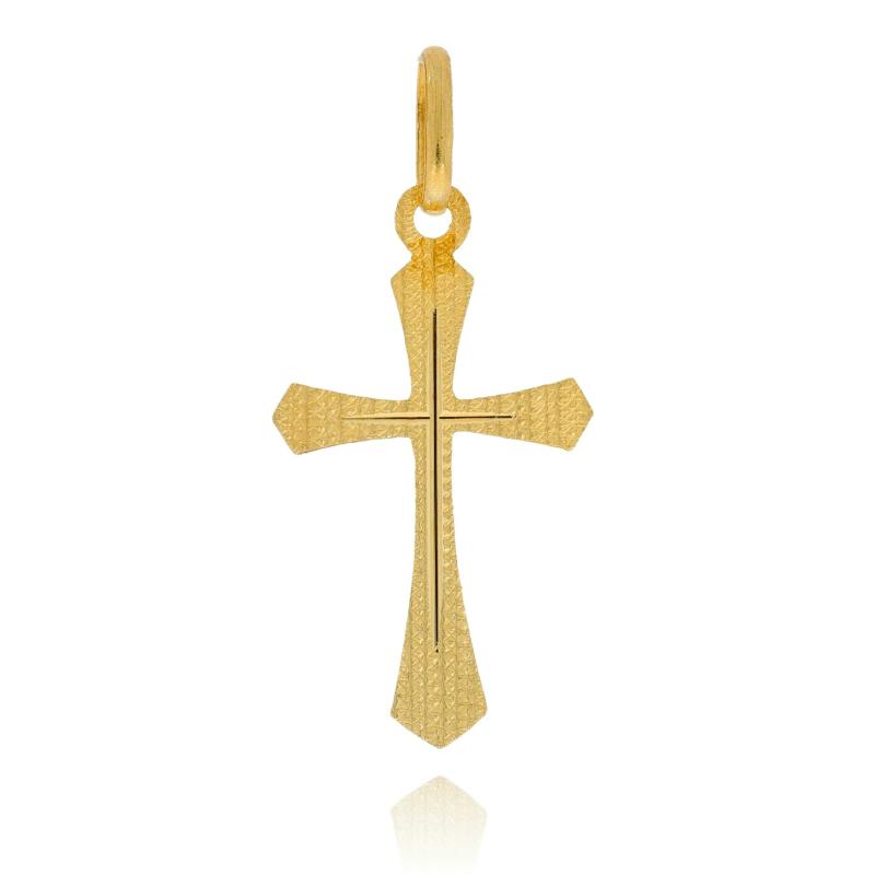 Zdobený křížek ze žlutého zlata PK286