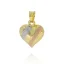 Zlatý přívěsek srdce s červeným a bílým rhodiováním PS348