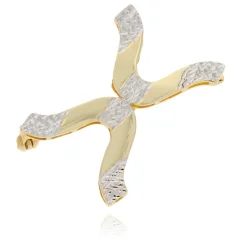 Zdobená zlatá brož BR005 Zdobená zlatá brož BR005