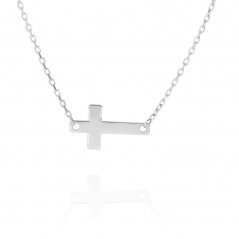 Náhrdelník křížek z bílého zlata NA094