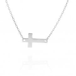 Náhrdelník křížek z bílého zlata NA094