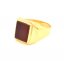 Zlatý pánský pečetní prsten s červenohnědým sklíčkem vel.66