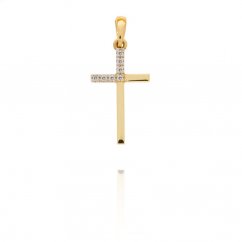 Zlatý křížek zdobený zirkony