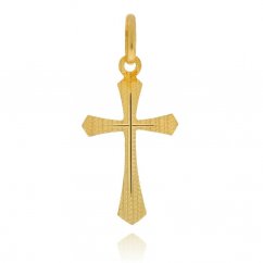 Zdobený křížek ze žlutého zlata PK286