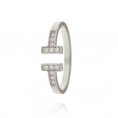 Elegantní dámský prsten z bílého zlata DP167